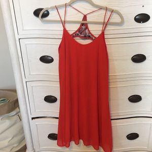 Red shift dress
